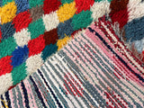 Vintage Moroccan Boucherouite Rug, Handmade Berber Carpet, Boho Area Rug, 5.5ft X 2.9ft, One of a Kind Moroccan Rug, Tribal Home Decor