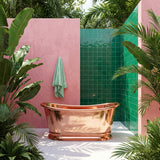 Luxury Handmade Copper Slipper Bath Tub - 100% Natural Brass Bathtub