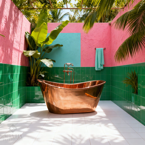 Luxury Handmade Copper Slipper Bath Tub - 100% Natural Brass Bathtub