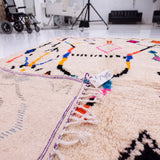 Beni Ouarain Style Handmade Rug | Berber Wool Moroccan Carpet