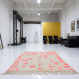 Custom Berber Rug | Neon Pink Moroccan Wool Carpet | Vibrant Geometric Maximalist Home Decor