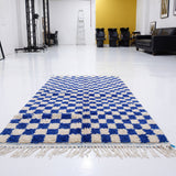 Funky Moroccan Wool Rug: Checkered Rug, Berber Beni Ourain Style