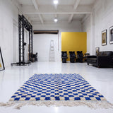 Funky Moroccan Wool Rug: Checkered Rug, Berber Beni Ourain Style