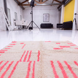 Custom Berber Rug | Neon Pink Moroccan Wool Carpet | Vibrant Geometric Maximalist Home Decor