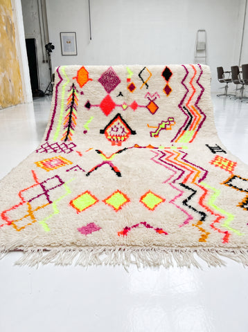 Beni Ourain Rug, Moroccan Teppich Handwoven | Natural Wool | Pink Option, Custom Sizes
